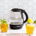 AROMA® 1.2L / 5-Cup Glass Electric Kettle with Cordless Pouring, Trigger-Release Lid, Automatic Shut-off, Black (AWK-151B) (Pack of 2) - Image 6
