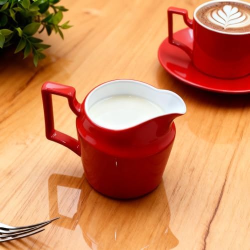 Red Tea Set with Teapot, Cups, Sugar & Creamer Set, Tea Party Service - Image 5