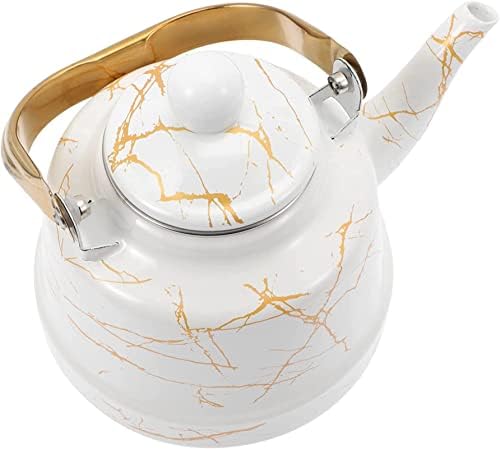 Enamel Tea Kettle Stovetop Teapot: Vintage Coffee Kettle Water Pitcher Carafe Pot 1. 7L Japanese Chinese Kung Fu Teaware for Home Office Restaurant Nightstand by Unknown