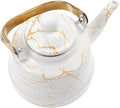 Enamel Tea Kettle Stovetop Teapot: Vintage Coffee Kettle Water Pitcher Carafe Pot 1. 7L Japanese Chinese Kung Fu Teaware for Home Office Restaurant Nightstand by Unknown