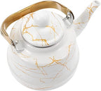 Enamel Tea Kettle Stovetop Teapot: Vintage Coffee Kettle Water Pitcher Carafe Pot 1. 7L Japanese Chinese Kung Fu Teaware for Home Office Restaurant Nightstand by Unknown