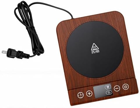 Zopsc Electric Sourdough Starter Warmer, Beverage Heating Pad with Adjustable Temperature, Compact Mug Heater for Home Office Desk Travel (Wood Grain) - Image 3