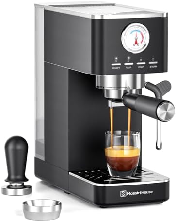 Maestri House Slim Espresso Machine with Milk Frother, 20 Bar Italian Pump by MaestriHouse