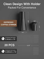 Manual Coffee Grinder & Espresso WDT Tool,Hand Ceramic Burrs Grinder with Cleaning Brush,304 Stainless Steel Distribution Tool for Barista,10x0.25mm,10x0.4mm,8 Needle Espresso Stirrer - Image 6
