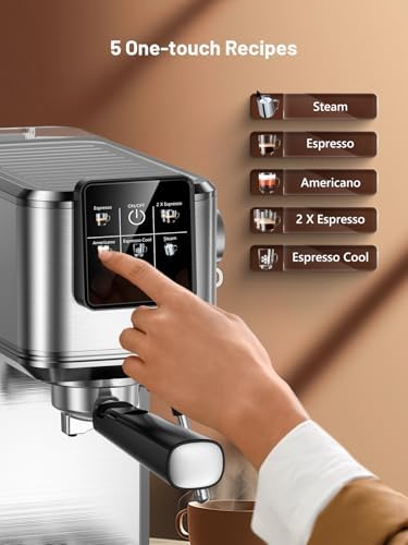 KEENSTAR Espresso Machine 20 Bar Coffe Maker with Rapid Cold Brew, Compact Espresso Maker for Hot and Cold Cappuccino, Latte, Stainless Steel Coffee Machines with 1200ml Removable Water Tank - Image 5