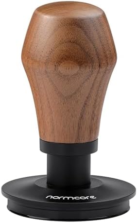 Normcore 53.3mm Espresso Coffee Tamper V4, Spring Loaded Tamper With Titanium PVD Coating Flat Base for Breville Sage 54mm Portafilters, Genuine American Walnut Handle - Image 5