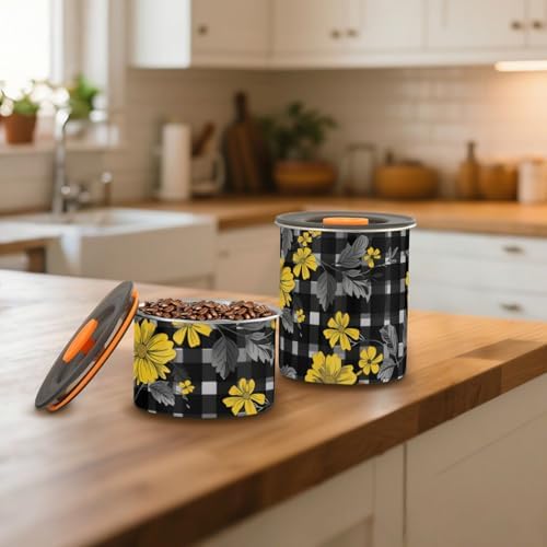 Michigan Black Designed Food Storage Containers With Lids Stainless Steel Pantry Storage Push Button Dry Food Canisters - Image 7