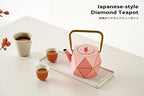 Toptier Cast Iron Teapot, Stovetop Safe Japanese Cast Iron Tea Kettle, Diamond Design Tea Pot with Removable Infuser for Loose Tea, 30 Ounce (900 ml), Pink - Image 2