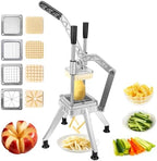 Commercial french Fry Cutter for Potatoes, Vegetable Chopper with 4 Stainless Steel Blades (1/4" 3/8" 1/2" & 8-Wedge), Heavy Duty Onion Dicer Professional Fruit Slicer for Restaurant & Home by Unknown