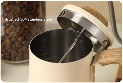 AUNMAS Gooseneck Electric Kettle with Temperature Control 600ml Stainless Steel Pour Over Kettle with Built in Thermometer for Coffee Tea Home Camping - Image 4