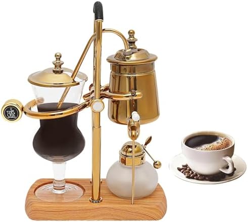 Belgium Luxury Royal Family Balance Syphon, Siphon Coffee Maker with Tee Handle, Elegant Retro-Style Design Vacuum Brewing Coffee Machine for Coffee Aficionados, Coffee/Tea Dual-Use by Unknown