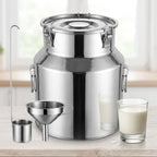 Stainless Steel Milk Can Tote Jug with Sealed Lid, Heavy Duty Milk Bucket by Unknown