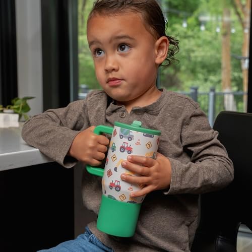 HydroJug Traveler 20oz Kids Insulated Tumbler with Handle, Under Construction - Image 5