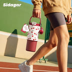 26 oz Insulated Stainless Steel Tumbler with Straw & Handle Red - Image 7