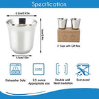 Easyworkz Gage Gooseneck Pour Over Coffee Kettle 12 oz, Silver, Bundled with Easyworkz Stainless Steel Espresso Cup 2pcs Set Double Wall Insulated Metal Demitasse Cups 2.5 oz - Image 6