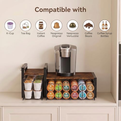 Coffee Station Organizer for Countertop, Coffee Bar Holder for Pods Tea Bag - Image 7