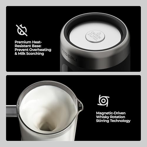 Ultimate Home Barista Bundle: 1200W Gooseneck Electric Kettle & 5-in-1 Milk Frother Set - Precision Pour Over Coffee Maker with ±1°F Temp Control plus Automatic Hot/Cold Foam Steamer for Latte - Image 7