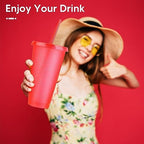 24 Pack Plastic Tumblers with Lids and Straws, Reusable Cups with Lids Plastic Colorful Cups for Parties Birthdays, Iced Coffee Cup Travel Mug Cold Drink Cups Bulk Tumblers (24 oz, Red) - Image 4