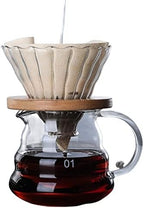 Coffee Filters Coffee Pot Glass Coffee Maker Wooden Coffee Dripper and Pot Set for Coffee Filter Reusable Coffee Filters(700ML) by Unknown