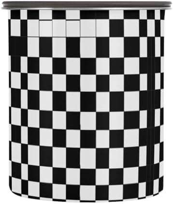 Stainless Steel Coffee Storage Containers with Airtight Lid, Black Buffalo Plaid 17oz Food Storage Container Kitchen Canister for Tea, Coffee Beans, Ground, Sugar Storage by Quteprint