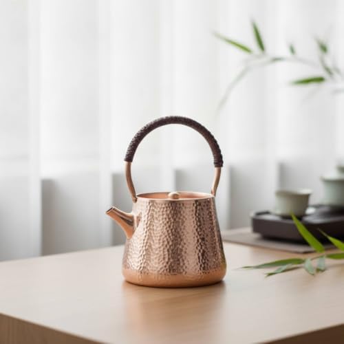 predolo Hammered Copper Teapot Compact Copper Tea Kettle Traditional - Image 5