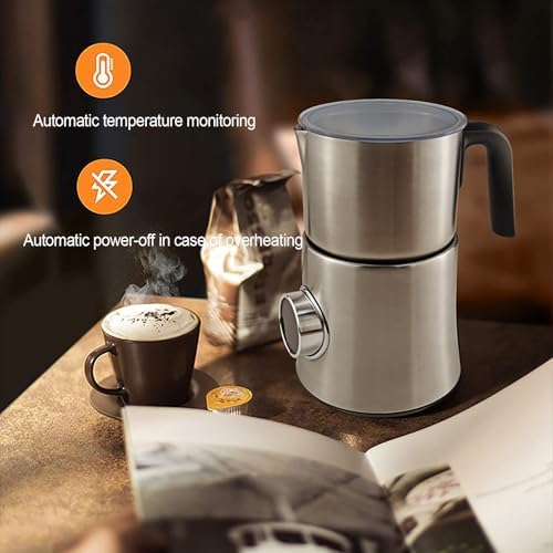 900ml Electric Milk Frother, Stainless Steel 4 Preset Modes, LED Display, Cold and Hot Milk Foam Maker for Latte, Cappuccino, Coffee, Easy Clean, Quiet Operation - Image 4