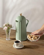 WOLFF - Bird Thermal Coffee Carafe - Hot or Cold Drinks, Plastic Exterior and Glass Insulation Lining Flask Coffee Dispenser, Thermal Bottle for Beverages, Tea and Water Pitcher- Mint Green, 34floz/1L - Image 2
