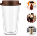 Veemoon Borosilicate Glass Coffee Mug High with Silicone Lid 350ml - Image 6