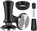 Coffee Tamper Spring Espresso Tamper 51mm 53mm 58mm Coffee Tampers And Coffee Stirrer Stainless Steel Tampers Coffee Accessories(58mm,Black-3Pcs) by Unknown