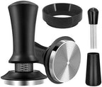 Coffee Tamper Spring Espresso Tamper 51mm 53mm 58mm Coffee Tampers And Coffee Stirrer Stainless Steel Tampers Coffee Accessories(58mm,Black-3Pcs) by Unknown
