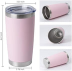 HASLE OUTFITTERS 20oz Stainless Steel Tumblers Bulk, Insulated Travel Cup with Lid, Double Wall Vacuum Coffee Mug for Cold & Hot Drinks 4 Pack, Light Pink - Image 3