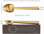 Easyworkz Stainless Steel Long Hollow Handle Coffee Scoop,7g Measuring Spoon,Brass Gold, Bundled with Nando French Press 23 oz Double Wall Insulated Thermal Coffee Maker - Image 2
