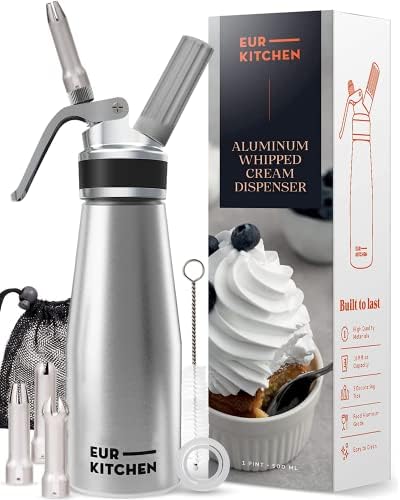EurKitchen Aluminum Whipped Cream Dispenser - N2O Chargers Not Included by EurKitchen