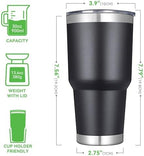 DOMICARE 30oz Tumbler Bulk with Lid and Straw, Double Wall Travel Coffee Mug, Insulated Vacuum Stainless Steel Tumblers, Powder Coated Tumbler Cup (Black, 8) - Image 3