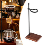 Coffee Dripper Stand Wooden Hand Pour Over Coffee Stand Holder Aluminum Alloy Adjustable Cup Stand Reusable Coffee Making Stand Smooth Surface - Image 5