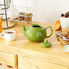 RSVP International Stoneware Teapot Collection, Microwave and Dishwasher Safe, 42 oz, Green - Image 3