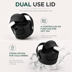 22 oz Ceramic Lined Tea Infuser Travel Tumbler, Micro-Mesh Stainless Steel Infuser, Pure Taste Ceramic Interior, Triple Insulated 12hr Hot Cold, Dual Sip & Straw Lid, Scratch-Resistant - Image 5