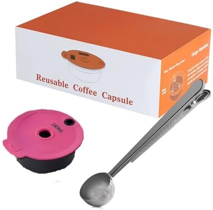 Reusable coffee capsule filter cup | Double-layer 304 stainless steel filter, silicone sealing cover, easy to clean | Environmentally friendly essential for home, cafe, office (pink,Set6) by BuiltforPracticalLiving