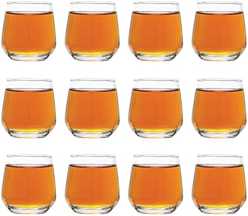 Vikko 3.25 Ounce Shot Glasses, Set of 12 Small Liquor and Spirit Glasses, Durable Tequila Bar Glasses For Alcohol and Espresso Shots, 12 Piece Shooter Glass Set (LAL) by Vikko