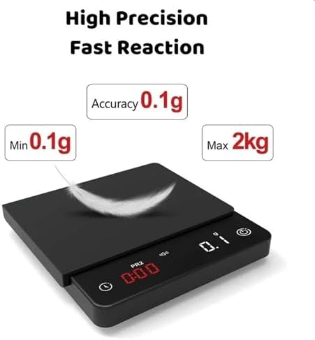 Kitchen Scale, Coffee Scale Mini Smart Timer Coffee Balance 2kg/0.1g g/oz/ml Digital Weight Kitchen Scale,for Home(Type A) - Image 2