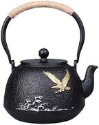 Japanese Cast Iron Teapot 1.2L with Stainless Steel Infuser, Traditional Tetsubin Tea Kettle for Loose Leaf Tea, Heat Retention, Decorative Tea Pot for Home Use by Unknown