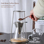 Cold Brew Coffee Maker Stainless Steel and Borosilicate Glass 400ML Slow Drop Technology with Adjustable Flow Rate 2-4 Cups of Iced Coffee Preparation - Image 2