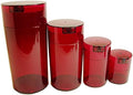 Tightvac Set of 4 - Patented Airtight Storage Container | Multi-use Vacuum Container Keeps Your Herbs and Dry Goods Fresh and Flavorful. Red Tint by Tightpac+America+Inc.
