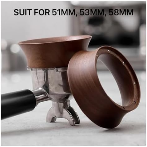 51/53mm/58mm Coffee Dosing Cup Walnut Wood Espresso Funnel Brewing Bowl Portafilter Ring Accessories(53mm) - Image 4