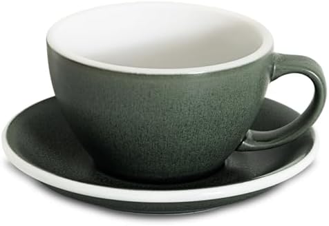 Loveramics Set of 1 x 300ml Latte Art Cup and Saucer (Forest) + Glass Travel Mug (Clear) - Image 2