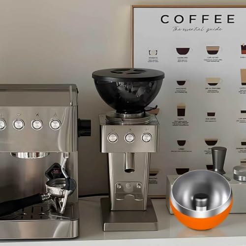 Upgraded Stainless Steel Espresso Knock Box Coffee Knock Box with Glass Lid and Magnetic Removable Knock Bar, Holds 20Double Espresso pucks & Coffee Grounds(Orange) - Image 3