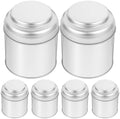 SHINEOFI 6pcs Airtight Tin Canisters with Double Lids Food-grade Tinplate Tea Storage Jars for Loose Leaf Tea and Coffee Portable Containers for Kitchen Organization by Unknown