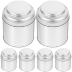 SHINEOFI 6pcs Airtight Tin Canisters with Double Lids Food-grade Tinplate Tea Storage Jars for Loose Leaf Tea and Coffee Portable Containers for Kitchen Organization by Unknown