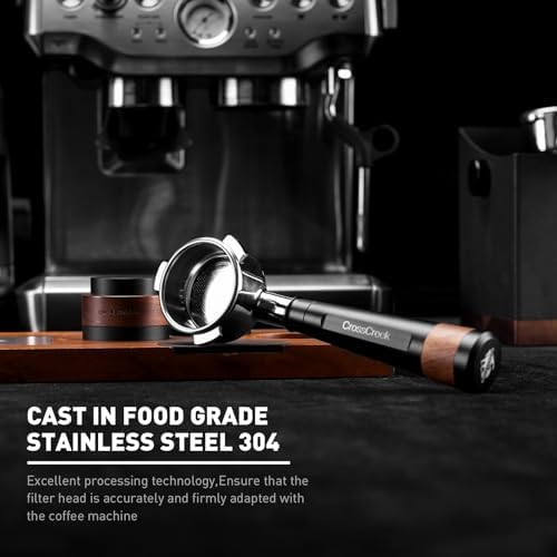 54mm Espresso Tools Set | 54mm Bottomless Portafilter with Black Aluminum Alloy Handle | 54mm Tamper with Walnut Handle | Fit 54mm Breville & Sage Barista Espresso Machine - Image 4