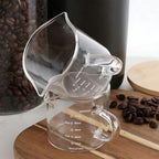 ASelected 4 Pack Espresso Cups with Wood Handle, 100ml/3.5oz Double Spout Glass Measuring Cup with Dual Scale, Clear Espresso Shot Glass with V-Shaped Mouth - Image 3